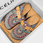 Women's Boho Mandala Cork Clog Mules