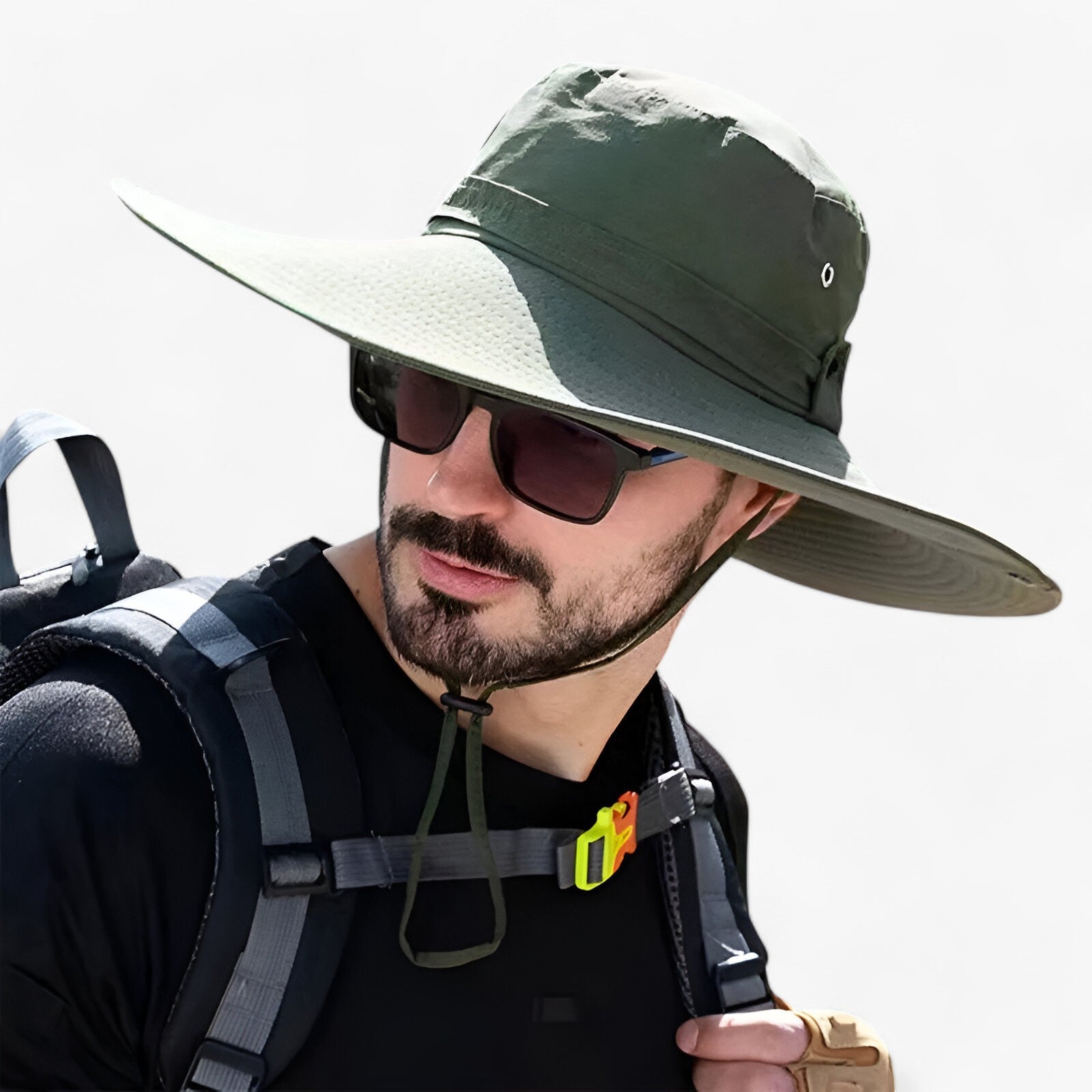 Wide Brim Outdoor Sun Hat with Adjustable Chin Strap