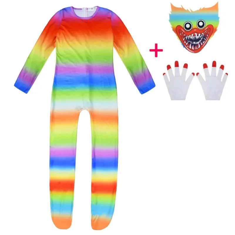 Kids Monster Character Costume – Jumpsuit with Mask & Gloves
