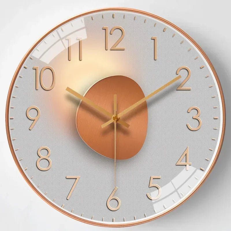 Modern Silent Wall Clock with LED Light