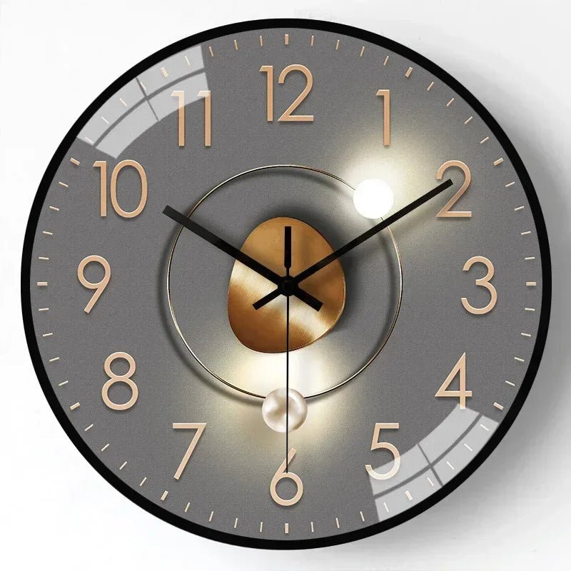 Modern Silent Wall Clock with LED Light