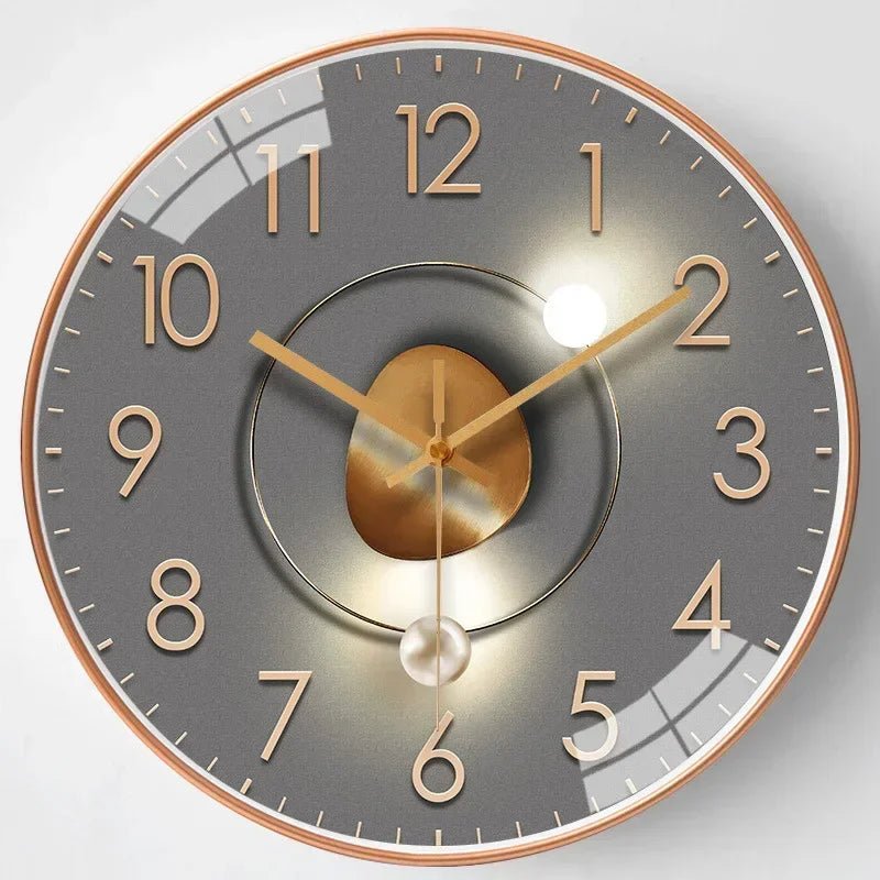 Modern Silent Wall Clock with LED Light