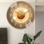 Modern Silent Wall Clock with LED Light