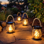 Solar Outdoor Lantern with Rope Handle Solar Garden Light