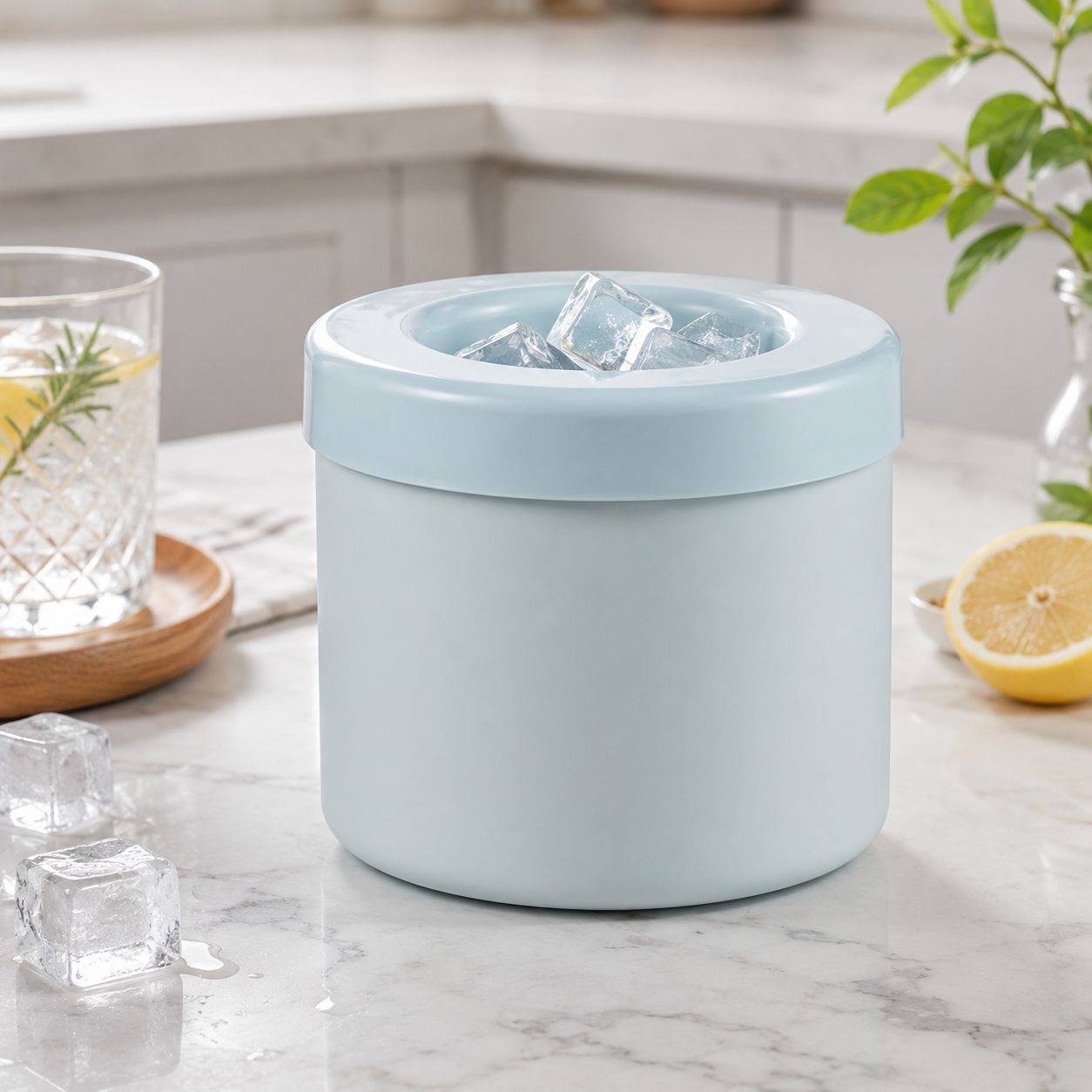 Square Ice Cube Tray with Lid Stackable Ice Cube Storage Container