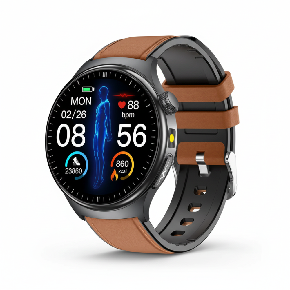 Square Smartwatch with EKG Blood Pressure and Oxygen Monitor