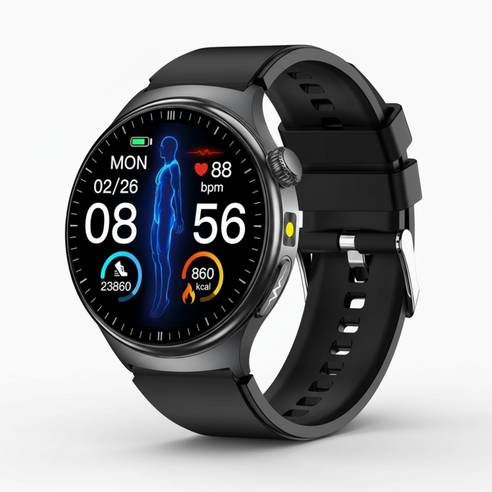 Square Smartwatch with EKG Blood Pressure and Oxygen Monitor