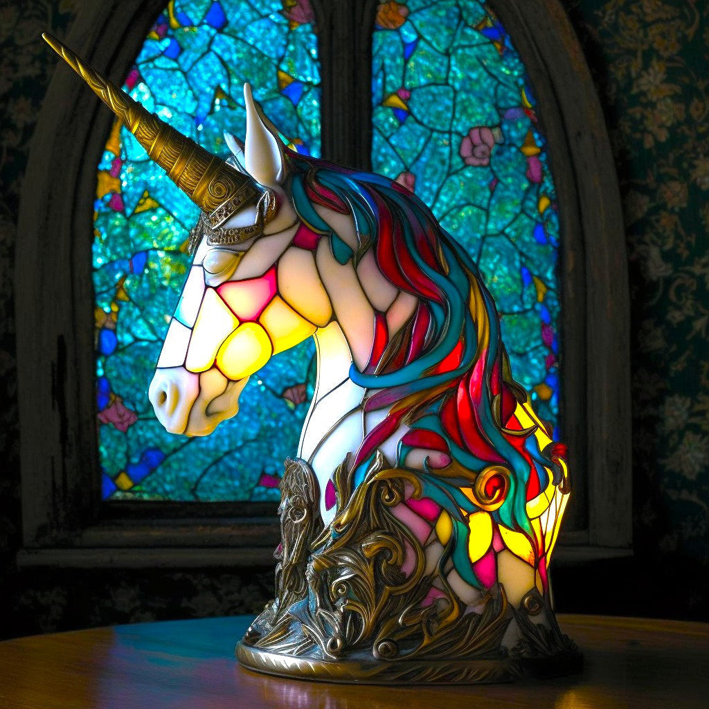 Stained Glass Table Lamp Animal Design Vintage Style