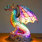 Stained Glass Table Lamp Animal Design Vintage Style