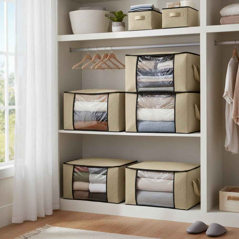 Storage Boxes for Clothes 3 Piece Set with Window Organizer