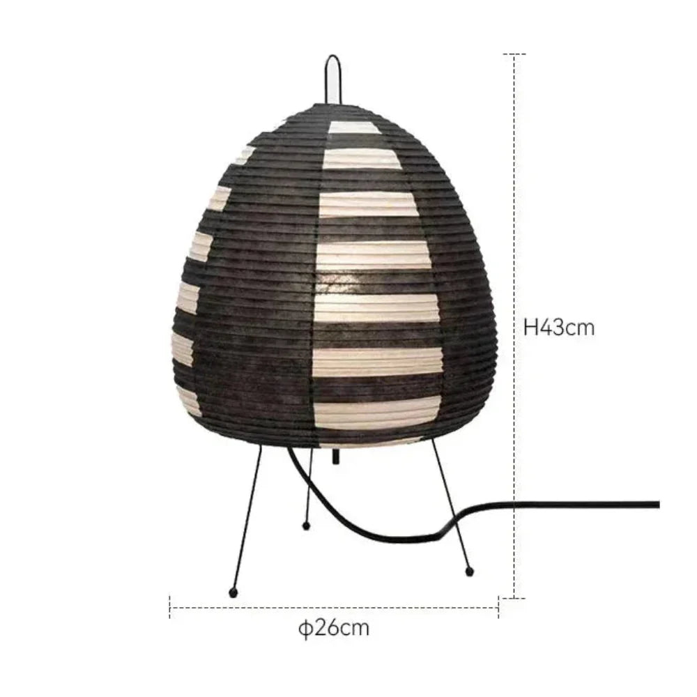Table Lamp Rice Paper Shade Japanese Style Retro Design