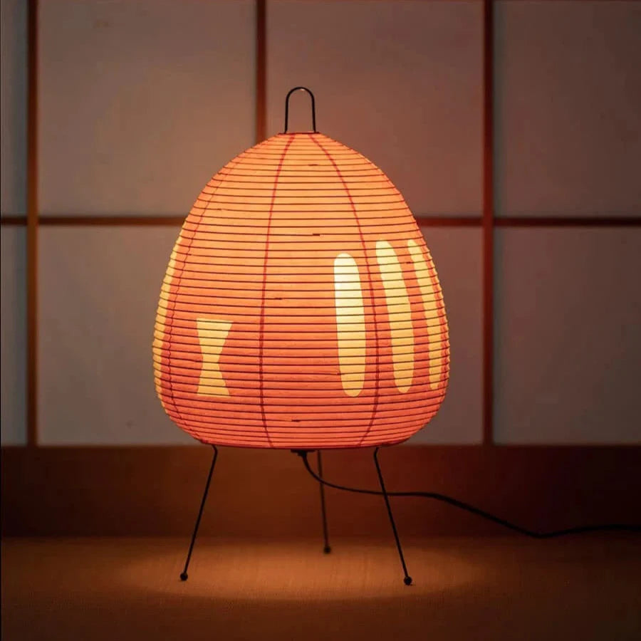 Table Lamp Rice Paper Shade Japanese Style Retro Design