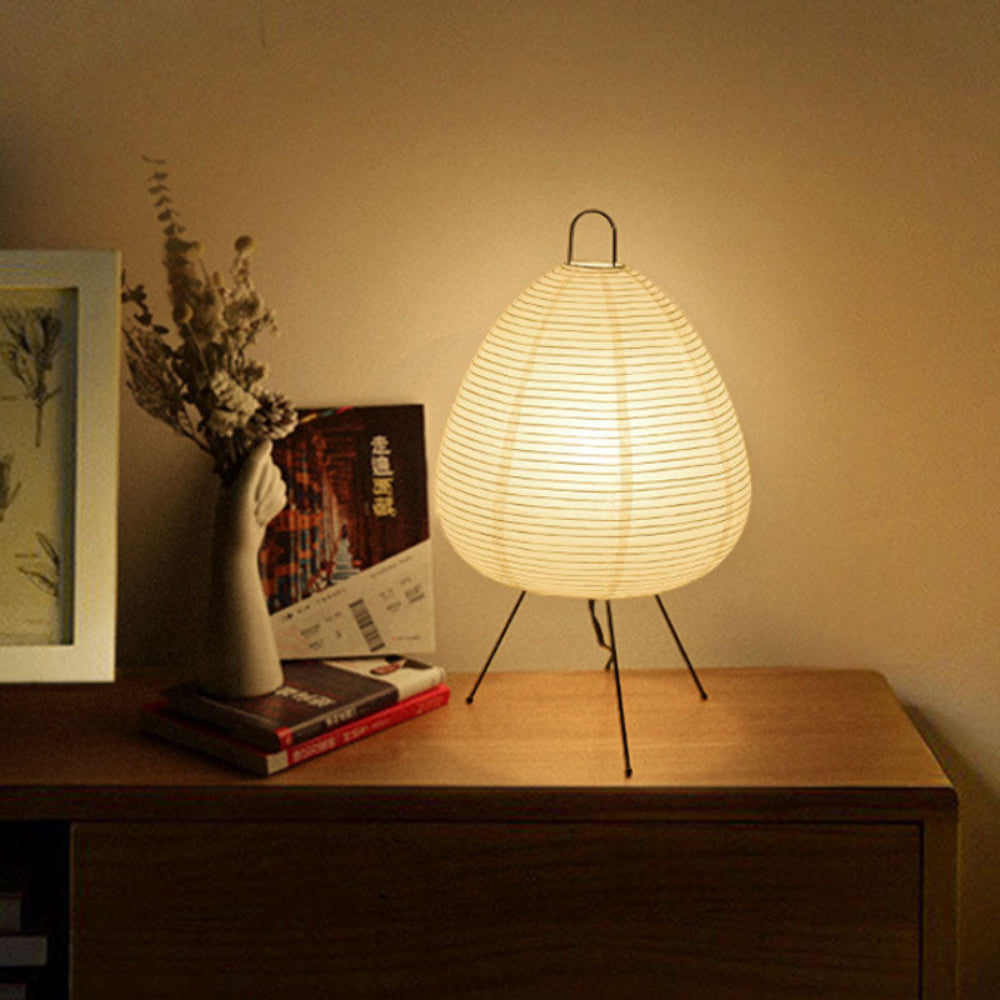 Table Lamp Rice Paper Shade Japanese Style Retro Design