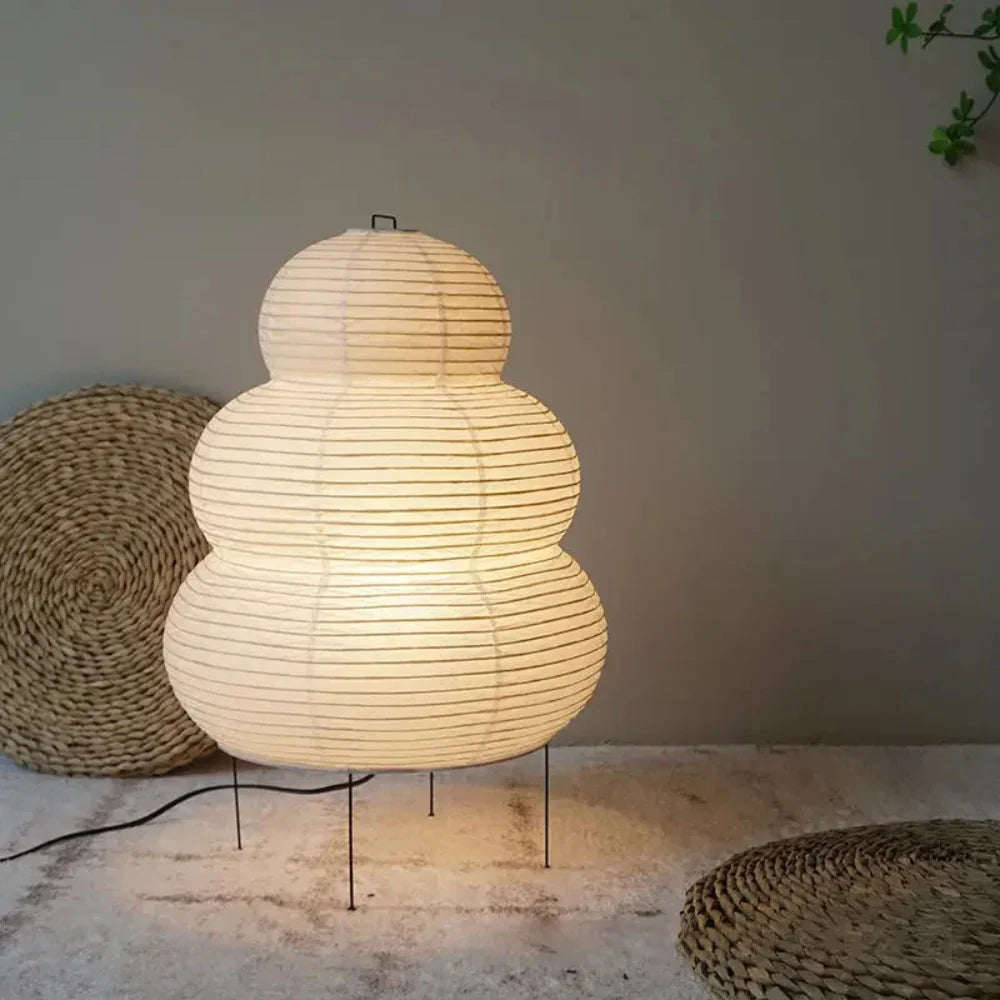 Table Lamp Rice Paper Shade Japanese Style Retro Design