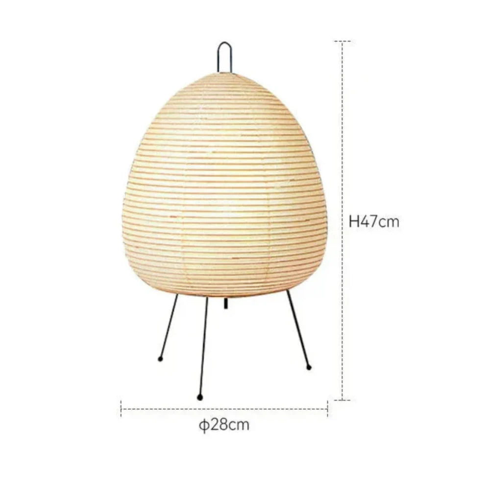 Table Lamp Rice Paper Shade Japanese Style Retro Design