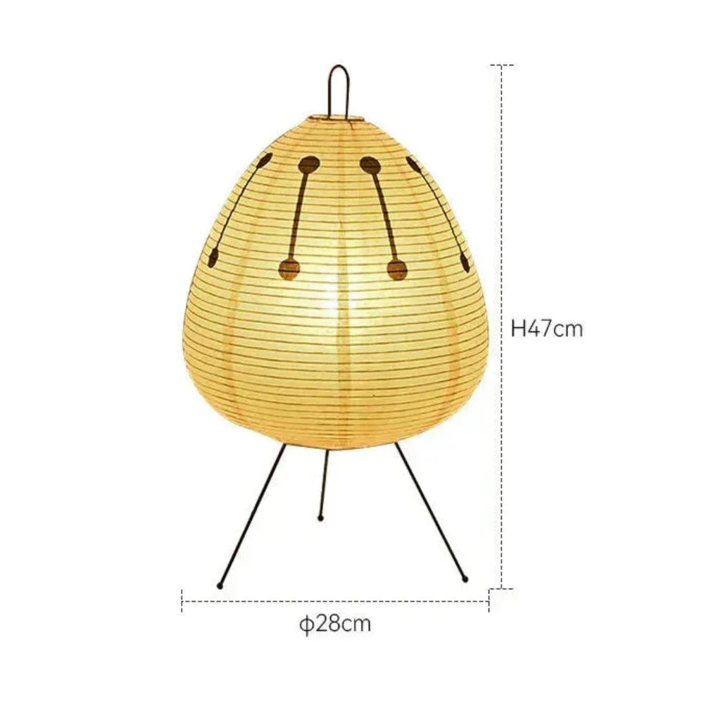 Table Lamp Rice Paper Shade Japanese Style Retro Design