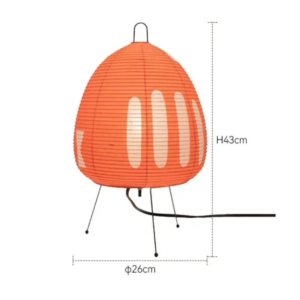 Table Lamp Rice Paper Shade Japanese Style Retro Design