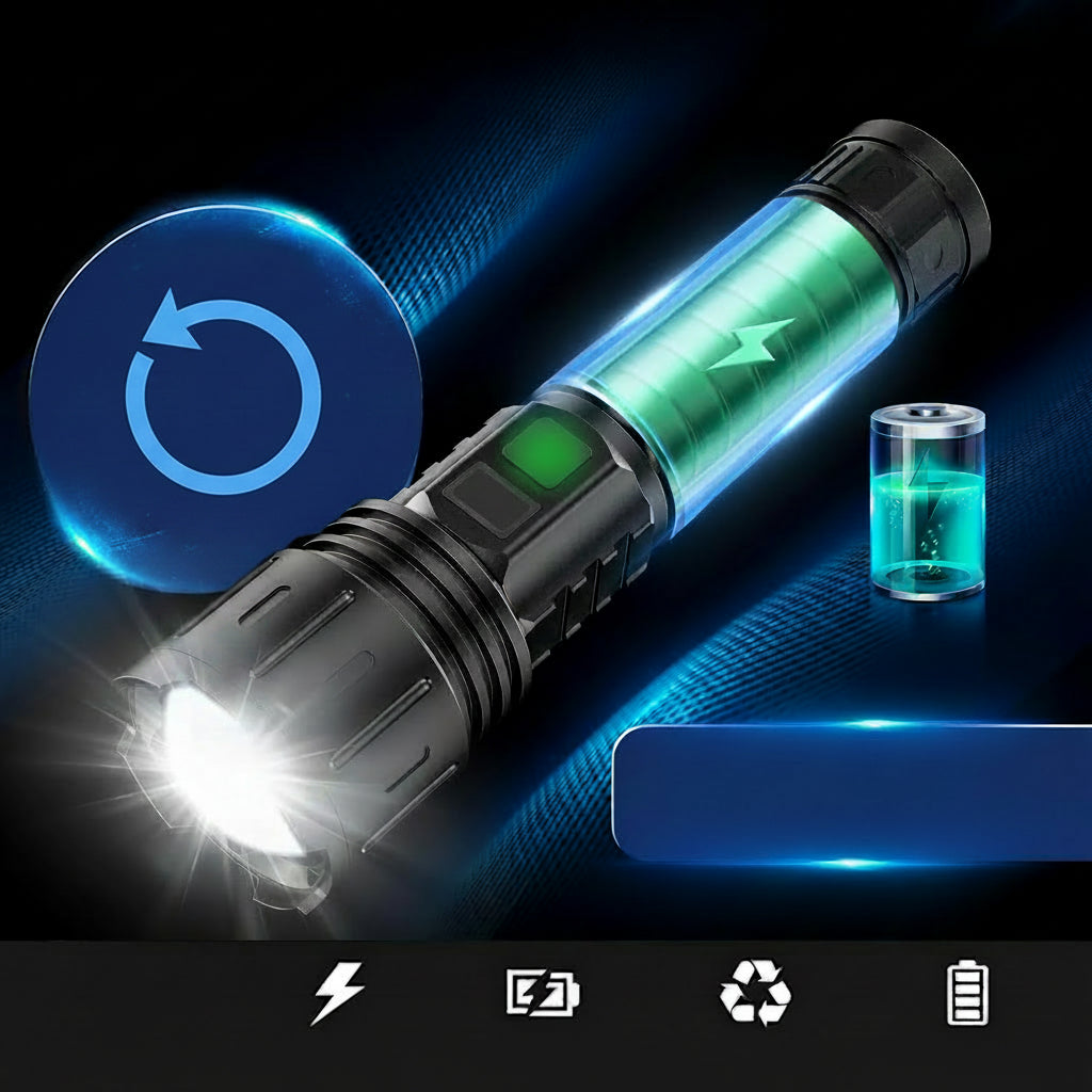 Tactical Rechargeable LED Flashlight Handheld Outdoor Light