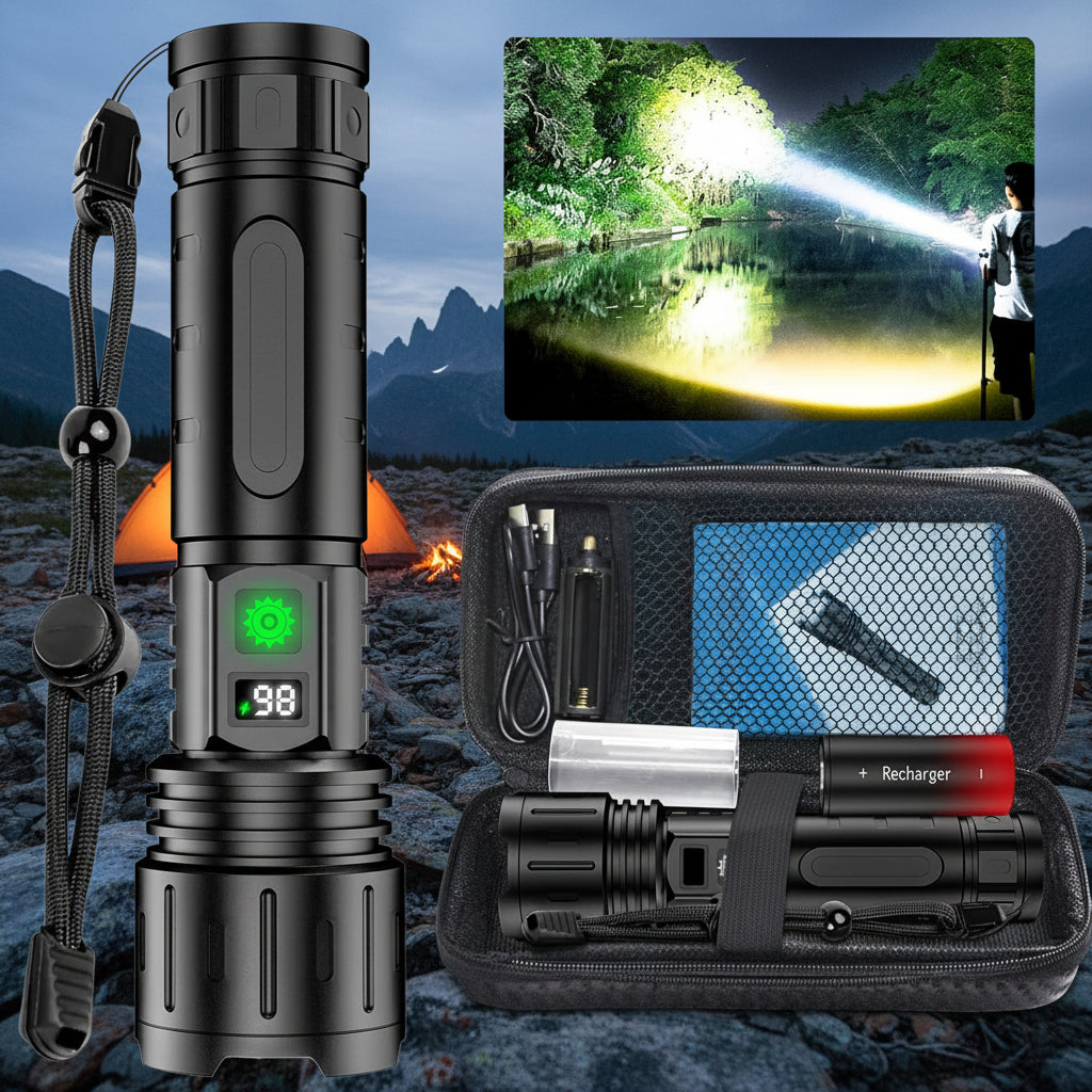 Tactical Rechargeable LED Flashlight Handheld Outdoor Light