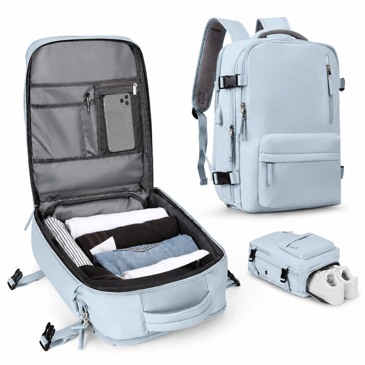 Travel Backpack with Shoe Compartment Bag for Travel and Storage