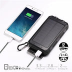 Solar Portable Power Bank Charger Mobile Phone Battery Pack