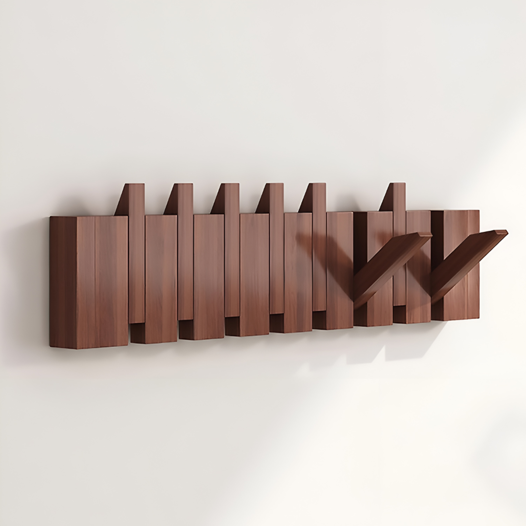 Wall Mounted Folding Coat Rack with Hooks for Hallway Entrance