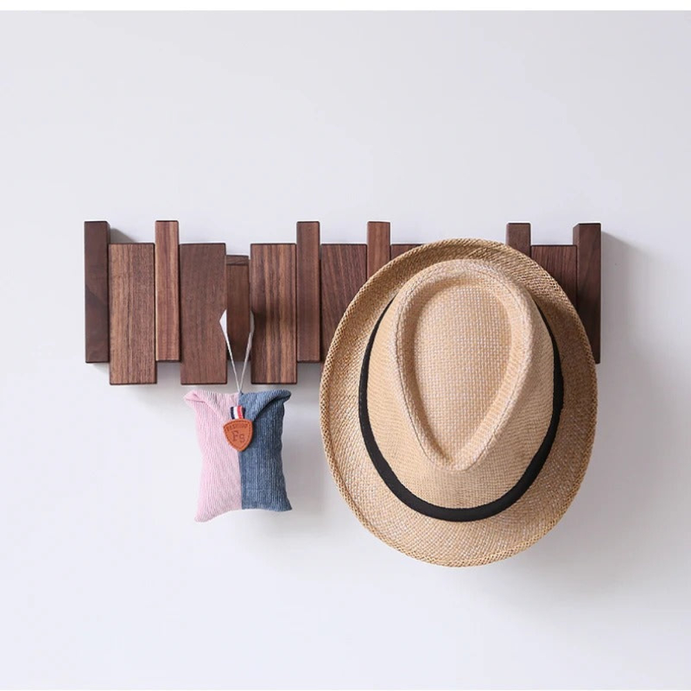 Wall Mounted Folding Coat Rack with Hooks for Hallway Entrance