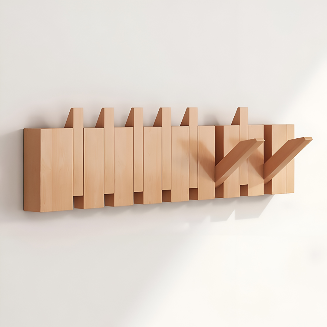 Wall Mounted Folding Coat Rack with Hooks for Hallway Entrance