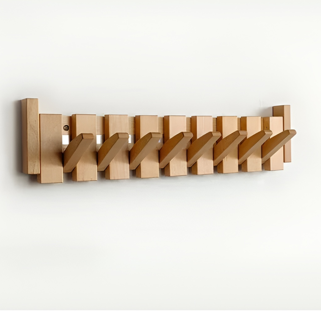 Wall Mounted Folding Coat Rack with Hooks for Hallway Entrance
