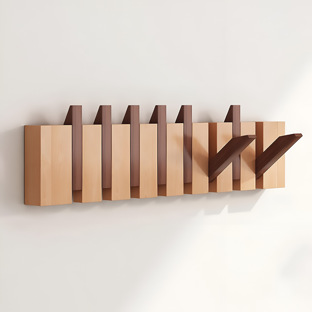 Wall Mounted Folding Coat Rack with Hooks for Hallway Entrance