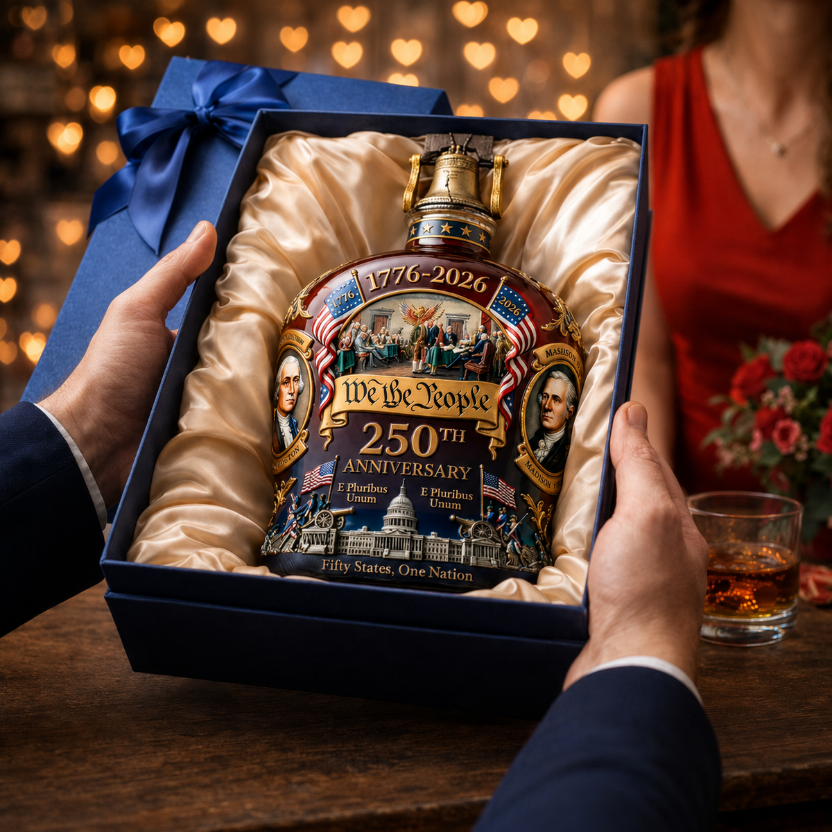 Whisky Decanter Glass Bottle Square Home Bar Gift Set