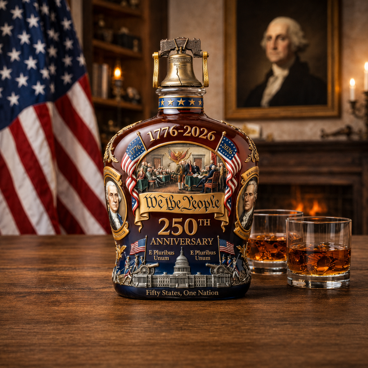 Whisky Decanter Glass Bottle Square Home Bar Gift Set