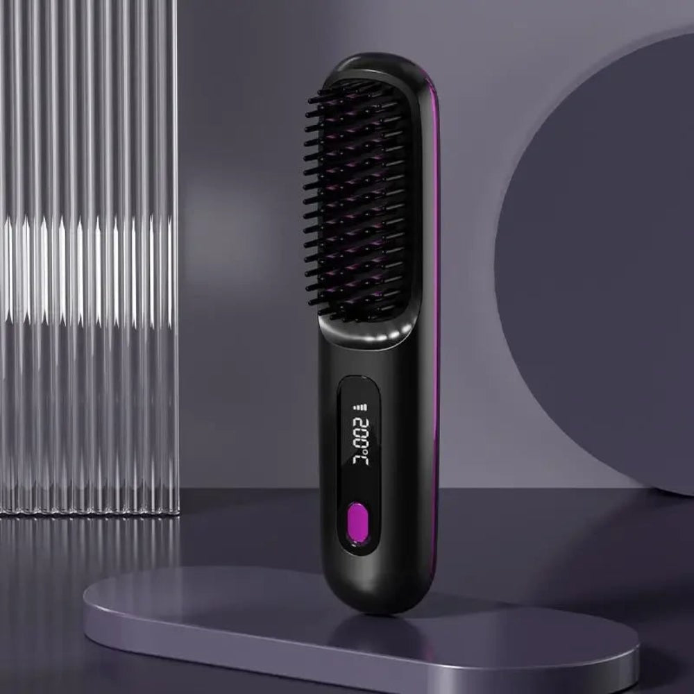 Wireless USB Hair Straightener Brush Electric Hair Styling Tool