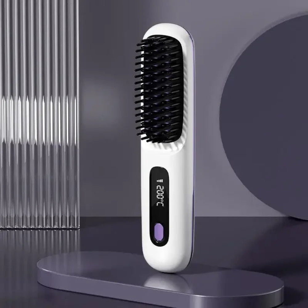 Wireless USB Hair Straightener Brush Electric Hair Styling Tool