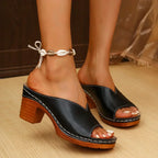 Women Thick Heel Sandals Summer Footwear Open Toe Shoes