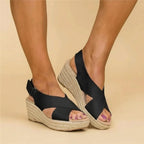 Women Wedge Sandals Cross Strap Summer Shoes