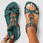 Women’s Adjustable Strap Flat Sandals with Embellishments