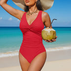 Women's One-Piece V-Neck Push-Up Swimsuit