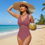 Women's One-Piece V-Neck Push-Up Swimsuit
