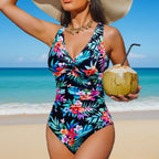 Women's One-Piece V-Neck Push-Up Swimsuit