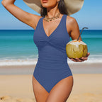 Women's One-Piece V-Neck Push-Up Swimsuit