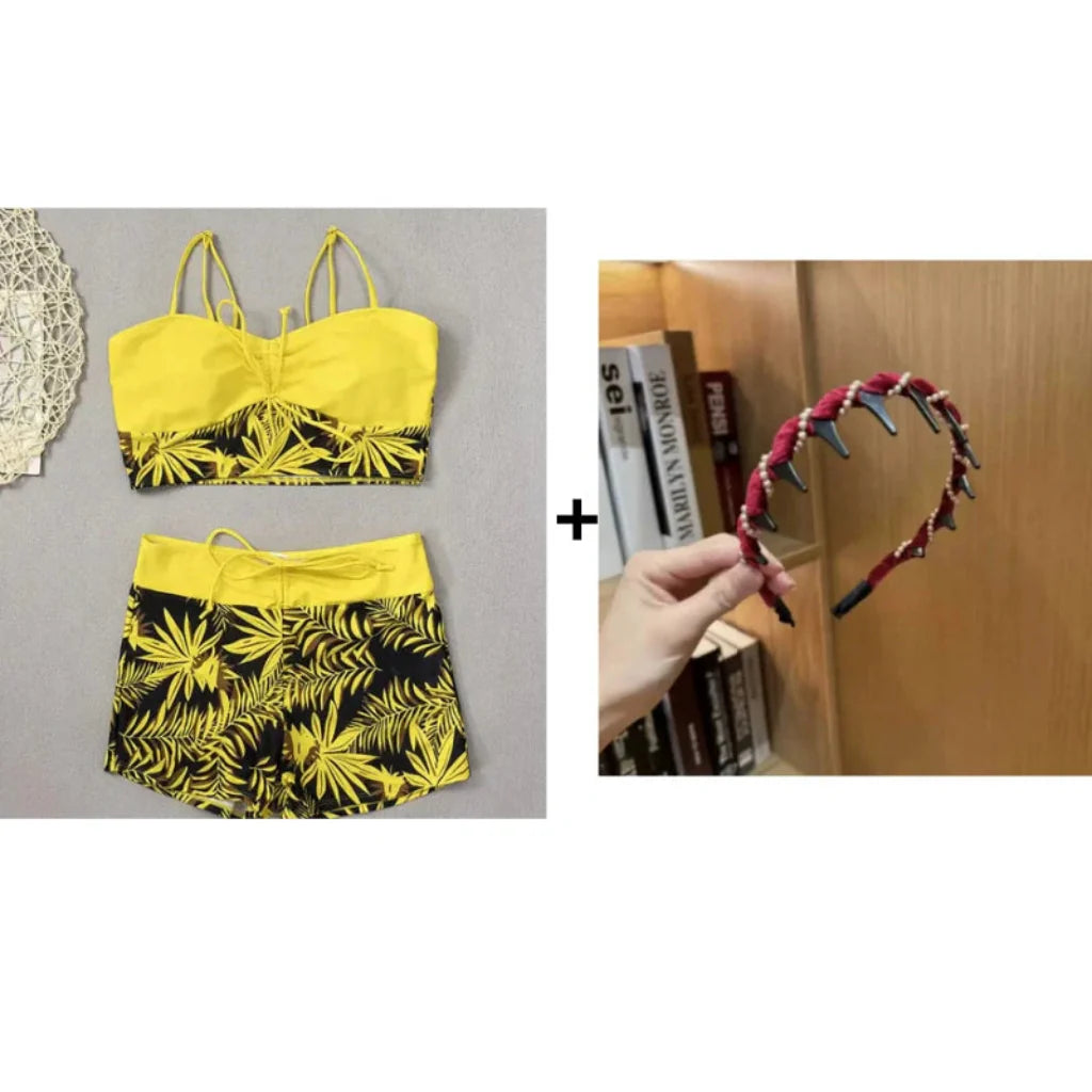 Women's Two-Piece Printed Bikini Swimsuit Set for Swimming