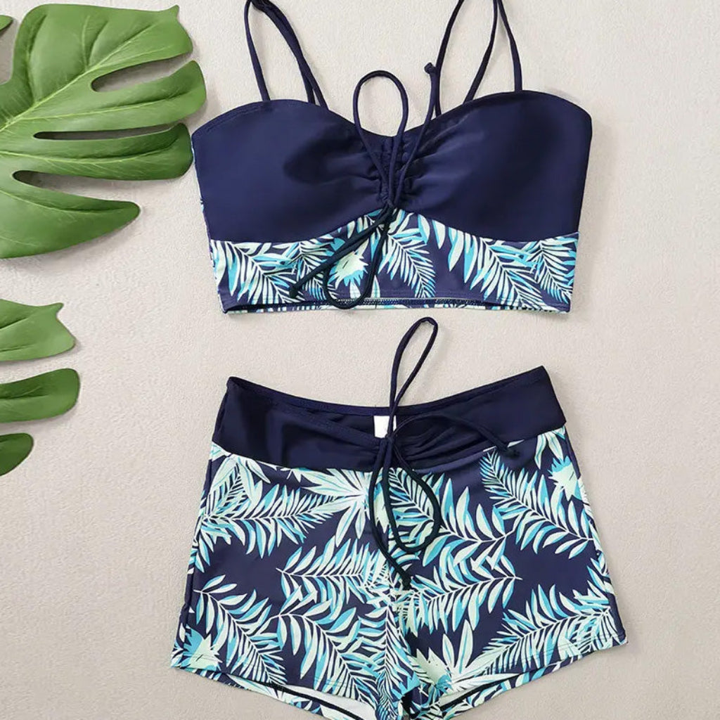 Women's Two-Piece Printed Bikini Swimsuit Set for Swimming