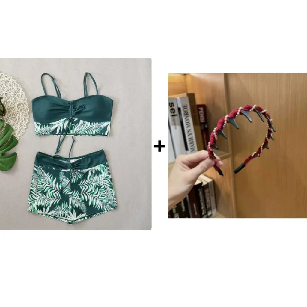 Women's Two-Piece Printed Bikini Swimsuit Set for Swimming