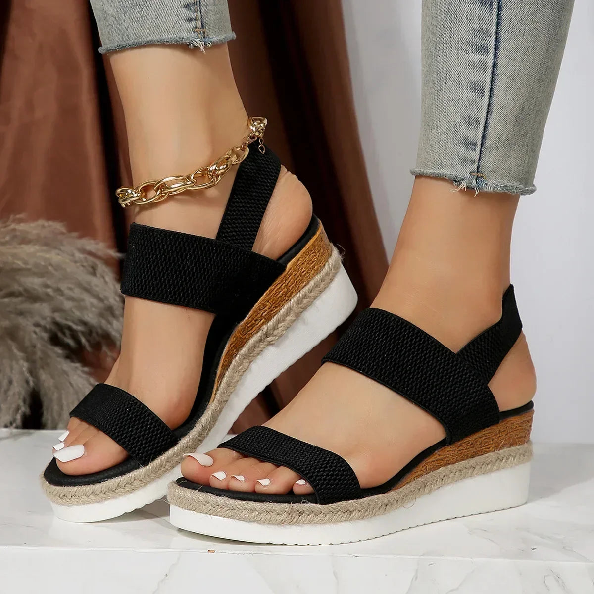 Women’s Wedge Sandals Strappy Summer Shoes