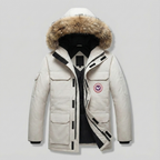 Women’s Hooded Puffer Coat with Faux Fur Trim