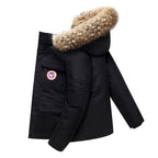 Women’s Hooded Puffer Coat with Faux Fur Trim