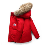 Women’s Hooded Puffer Coat with Faux Fur Trim
