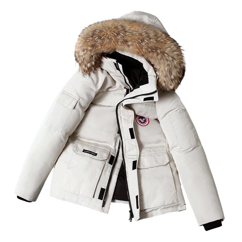 Women’s Hooded Puffer Coat with Faux Fur Trim