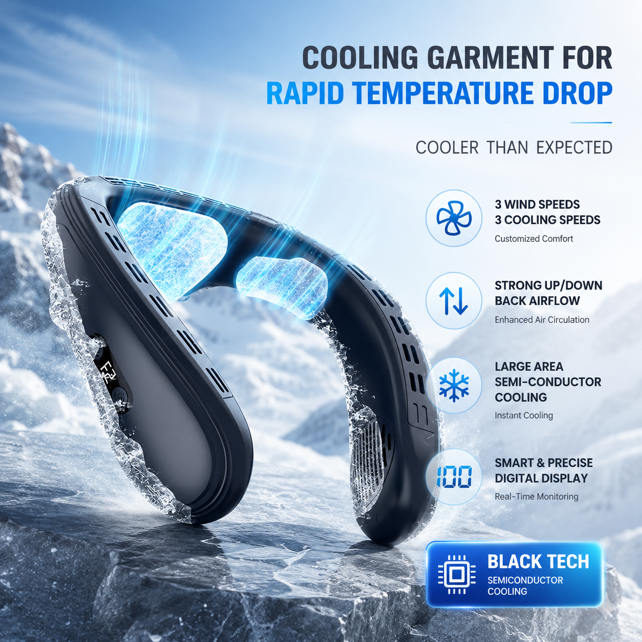 Bladeless Wearable Neck Fan Hands-Free Personal Cooling Fan